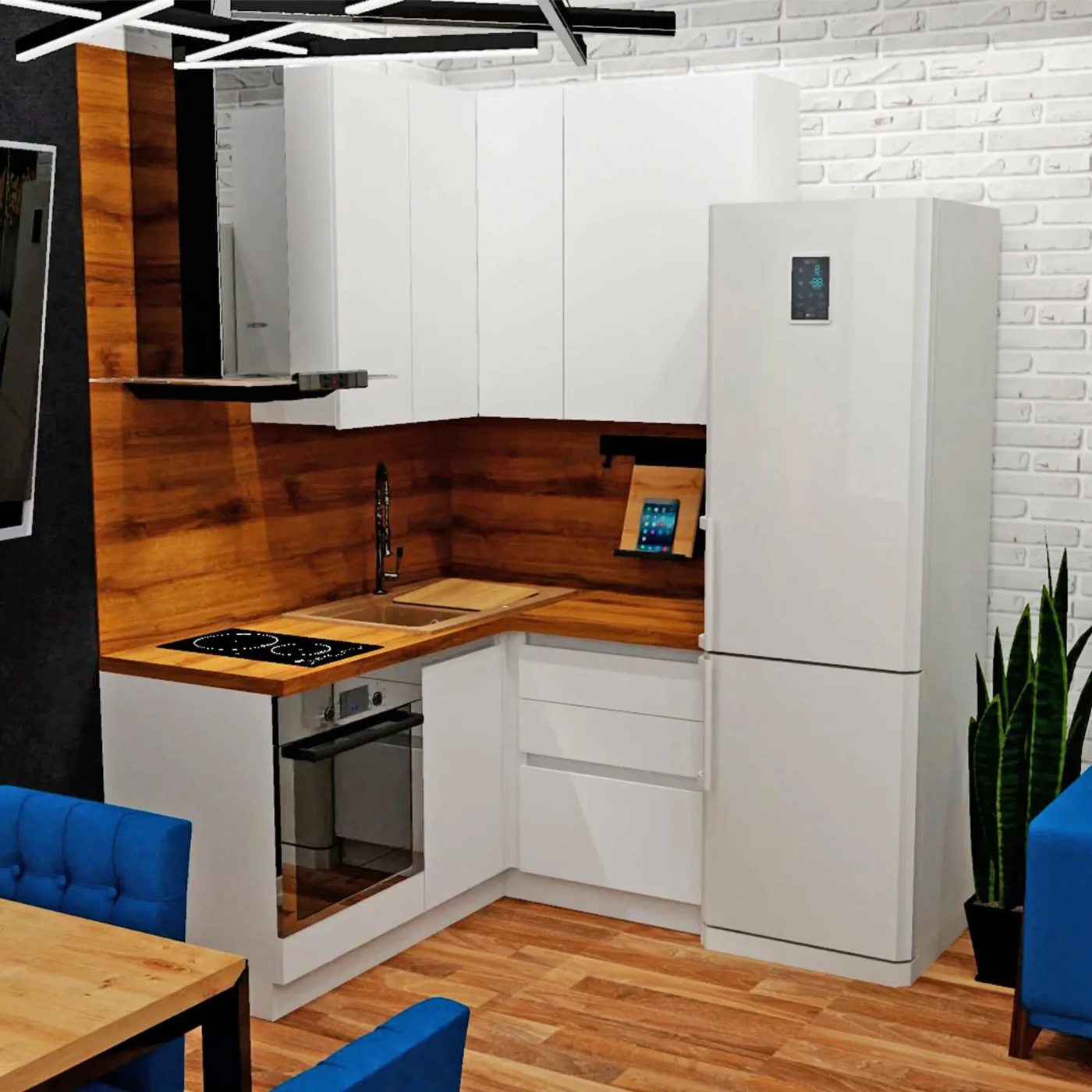 Гарнитур кухонный Natural Home Clean "Бостон", угловой, 160 см x 120 см x 51,2 см, цвет Белый